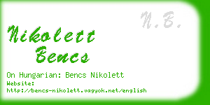 nikolett bencs business card